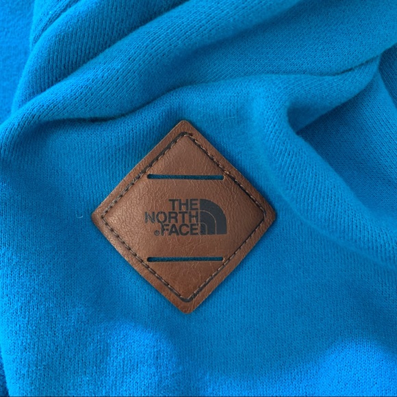 The North Face Blue Teal Snap Zipper Hooded Fleece Lined Jacket Size M - Picture 4 of 9